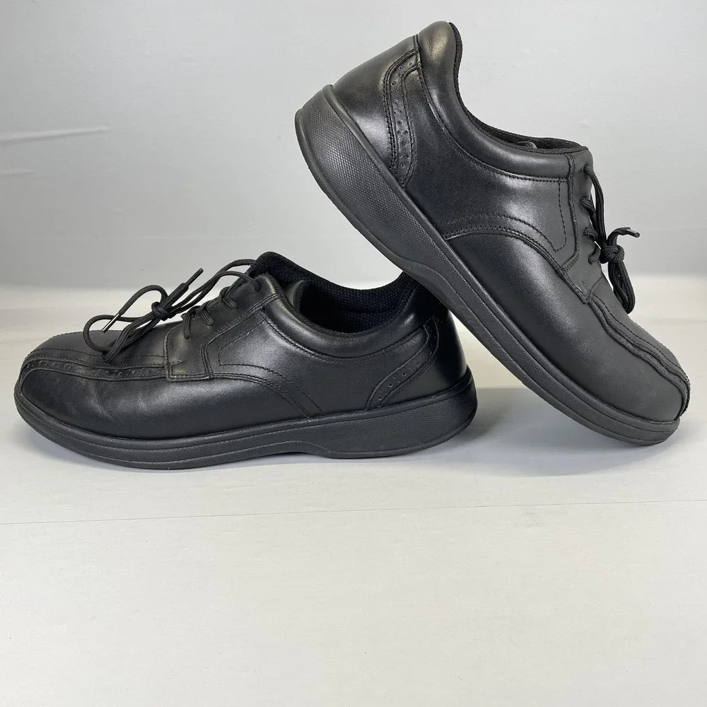 Orthofeet 465 Gramercy Shoes Mens Size 14 Wide 2E Black Leather Orthopedic